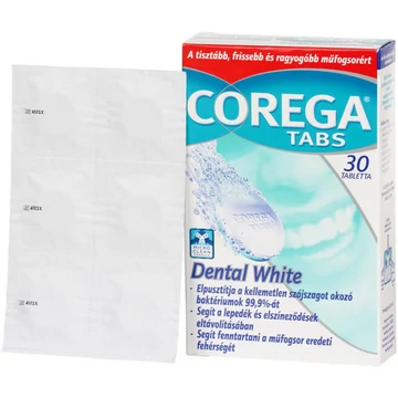 Corega Tabs műfogsortisztító tabletta Whitening 30x