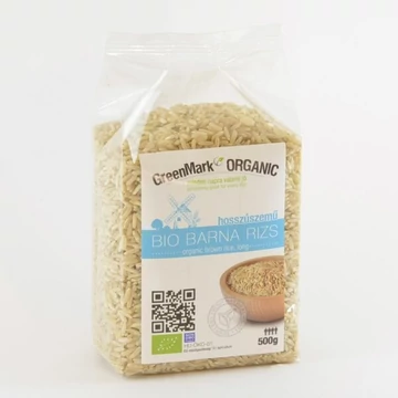 GreenMark bio Rizs barna hosszúszemű 500g