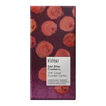 Vivani bio étcsokoládé vörösáfonyás 100g