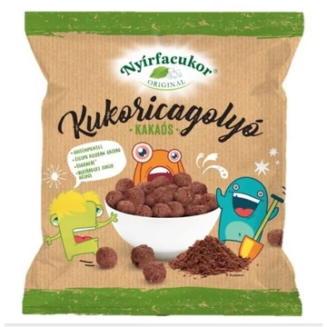 Nyírfacukor kakaós,gluténmentes kukoricagolyó 60g