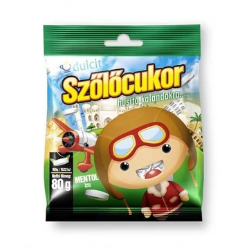 Dulcit szőlőcukor tabletta mentolos 80g