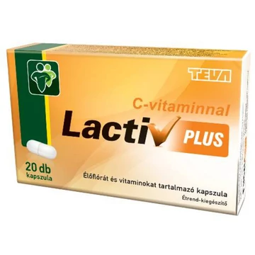 Lactiv plus élőflórát tartalmazó  kapszula C vitaminnal 20x