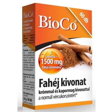 BioCo Fahéj 1500mg tabletta +Króm és Kapor 60x