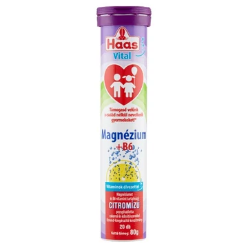 Haas pezsgőtabletta magnézium+B6 steviával citrusízű 20x