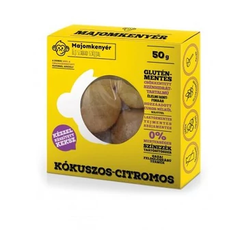 Majomkenyér Kókuszos-citrusos paleokeksz,glutén-tejment. 50g