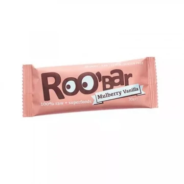 ROO'bar 100% Raw bio fehér eper-vanília gyümölcsszelet 30g