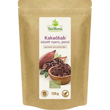 Biomenü Bio kakaóbab perui zúzott nyers 125g
