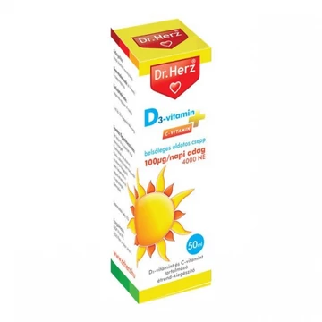 Dr Herz D3 vitamin 4000 NE csepp+ c vitamin 50ml