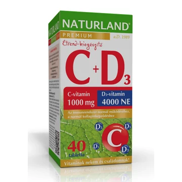 Naturland prémium C-1000+D vit.4000NE tabletta 40x
