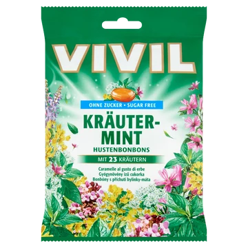 Vivil cukormentes mentás gyógynövényes torokcukorka 60g
