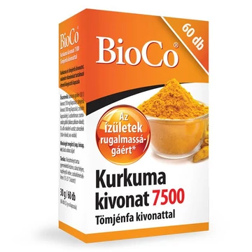 BioCo kurkuma kivonat kapszula 7500 tömjénfa kivonattal 60x