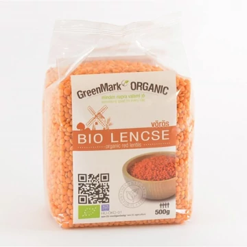 GreenMark bio Lencse vörös 500g