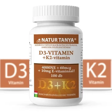 Natur Tanya szerves D3 és K2 +E vitamin 100x