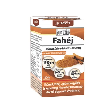 Jutavit Fahéj tabletta szerves króm gyömbér kapormag 120x
