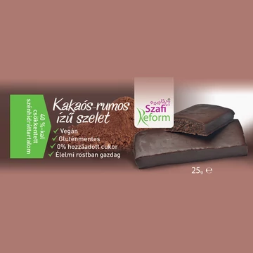 Szafi Reform Kakaós-rumos ízű szelet 25g