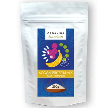 Organiqa bio vegán acai-banán fehérje 200g