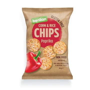 BenlianFood Kukorica-barnarizs chips paprikás 50g
