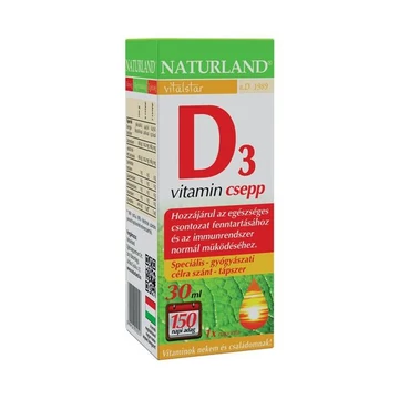 Naturland D3 vitamin csepp 500NE/csepp 30ml