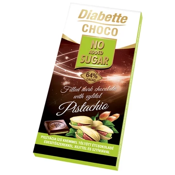 Dibette NAS pisztácia ízű krémmel töltött étcsokoládé 80g
