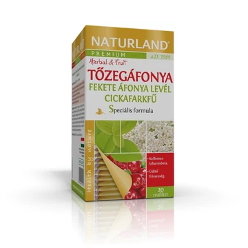 Naturland Tőzegáfonya, fekete áfonya levél, cickafarkfű 20x