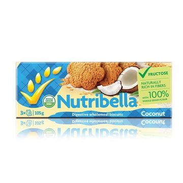 Nutribella kókuszos, teljes kiőrlésű vegán keksz 105g