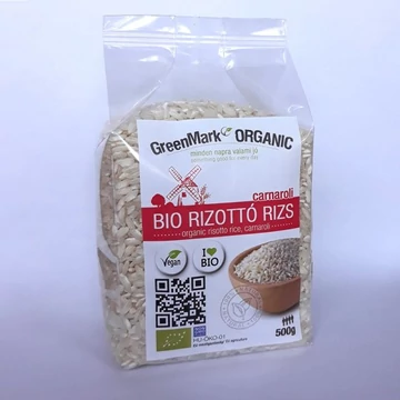 GreenMark bio Rizottó Rizs fehér Carnaroli 500g
