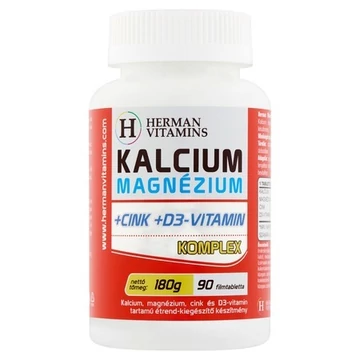 Herman Vitamins Kalcium Magnézium+Cink+D3 90db