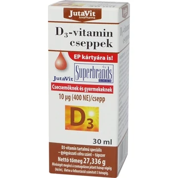 Jutavit D3-vitamin csepp gyerek 400NE/csepp 30ml