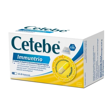 Cetebe Imuntrio C-vitamin cinkkel és D-vitaminnal 60x