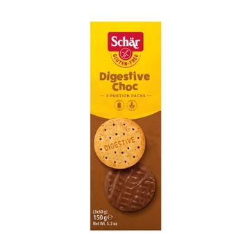 Schar gluténmentes Digestive Choc keksz tejcsokoládéval 150g