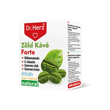 Dr Herz Zöldkávé forte+c-vit,glükomannán,szerves zn,króm 60x