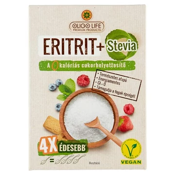 Oligo Life Eritrit+Stevia cukorhelyettesítő 275g