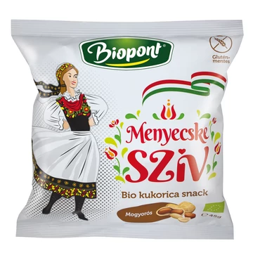 Biopont Menyecske szív kukorica snack mogyorós 45g