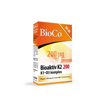 BioCo Bioaktív K2 200 K1+D3 komplex tabletta 60x