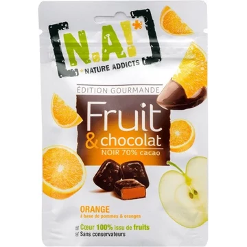 Nature Addict alma-narancs-csokoládé gyümölcsrúd 35g