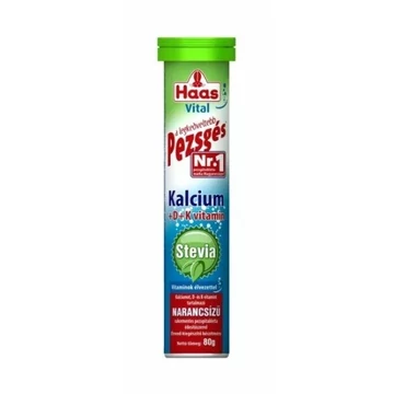 Haas Stevia Calcium+D+K vitamin pezsgőtabletta 80g