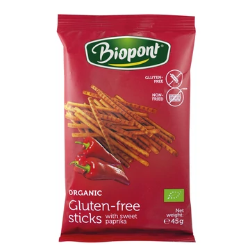 Biopont gluténmentes pirospaprikás sóspálcika 45g