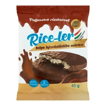 Rice-ler puffasztott rizskorong belga tejcsokoládés 45g