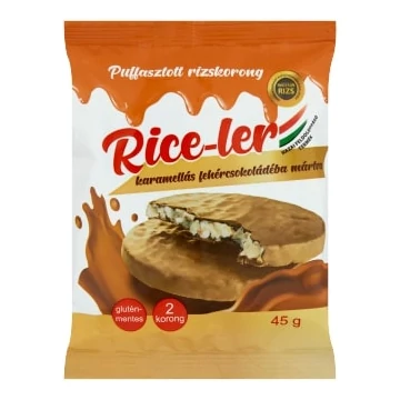 Rice-ler puffasztott rizskorong karamellás-fehércsokis 45g