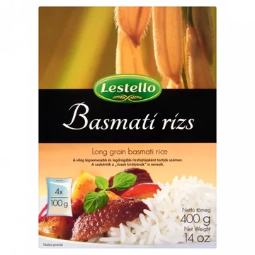 Lestello hosszú szemű basmati fehér rizs 4x100g 400g