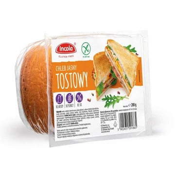 Incola gluténmentes fehér toast kenyér 200g