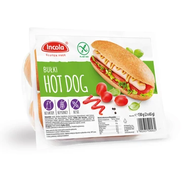 Incola gluténmentes hotdog kifli 2x65g 130g