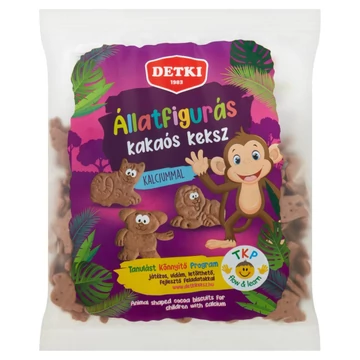 Detki állatfigurás kakaós keksz kalciummal 160g