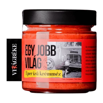 Virágbéke eper ízű krémméz 'Egy jobb világ' 250g