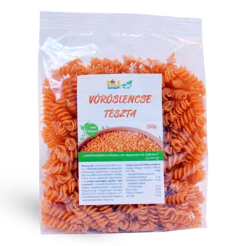 Bulkshop Vöröslencse tészta orsó 200g