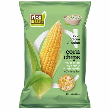 Rice up gluténmentes kukorica chips hagymás-tejfölös ízű 60g