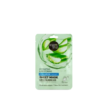 Organic Shop hidratáló fátyolmaszk aloe+hialuronsav 25g