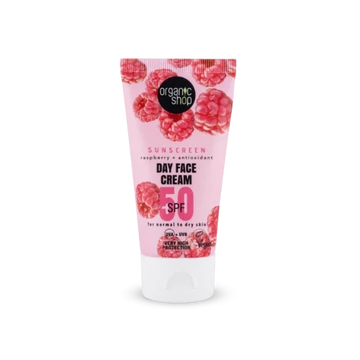Organic Shop SPF50 fényvédő arckrém málnával 50ml