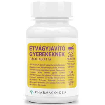 Pharmacoidea étvágyjavító gyerekeknek rágótabletta 180x
