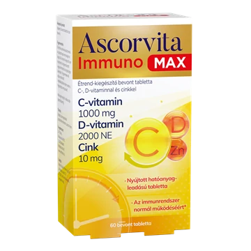 Ascorvita Immuno Max C,D-vitaminnal,cinkkel tabletta 60x